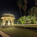 A beautiful garden at night