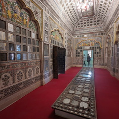 Ornate mirrored room