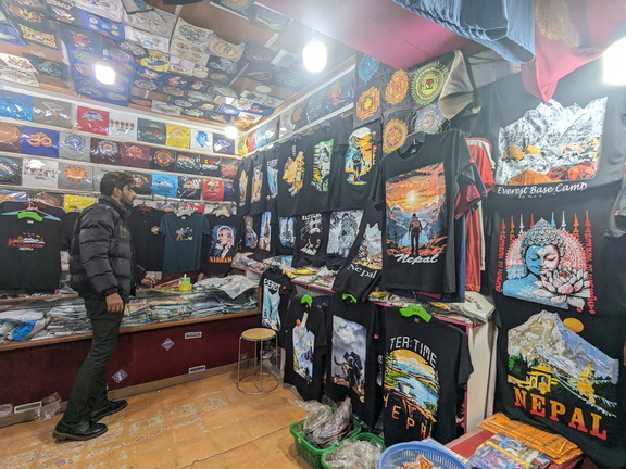 A man shopping for t-shirts