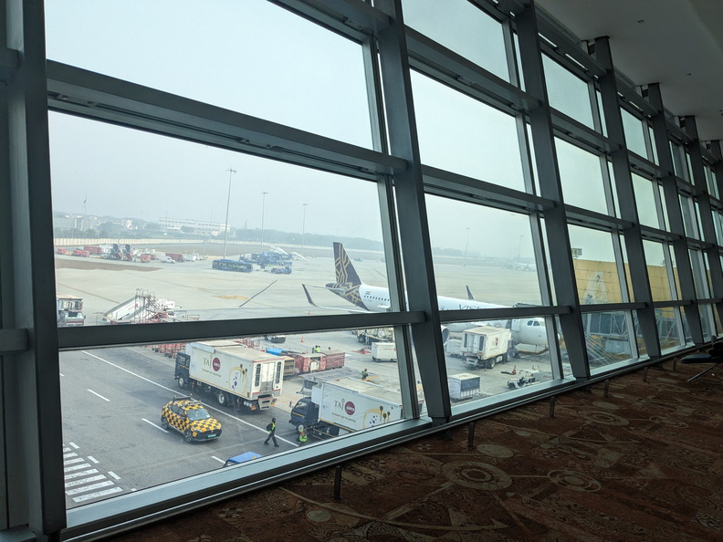 An airport terminal window