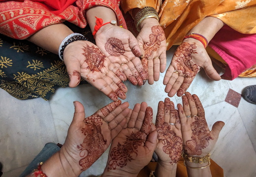 Henna designs on women's hands