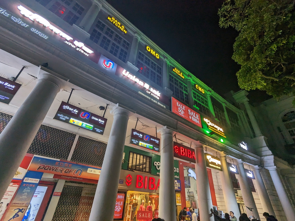 Night view of shops