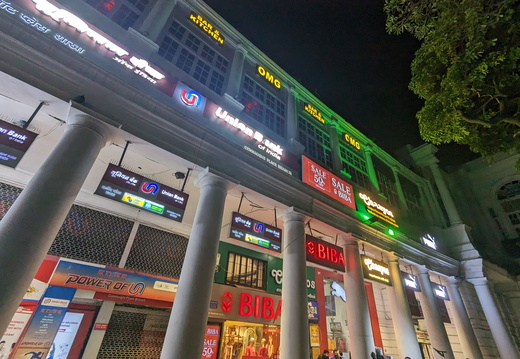 Night view of shops