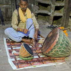 Indian man playing drums
