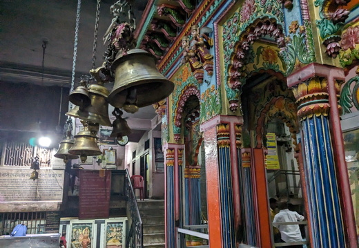 Colorful Hindu temple bells